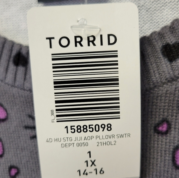 Torrid Kiki's Delivery Service Jiji Sweater Gray 1X - Picture 8 of 9